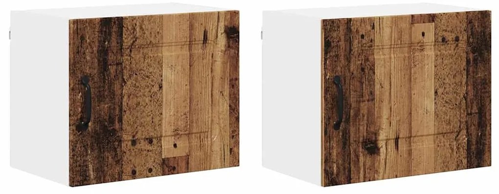 Fali konyhaszekrény 2 pcs Öreg fa 50 x 31 x 40 cm Faanyag