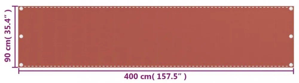 terrakotta HDPE erkélyparaván 90 x 400 cm