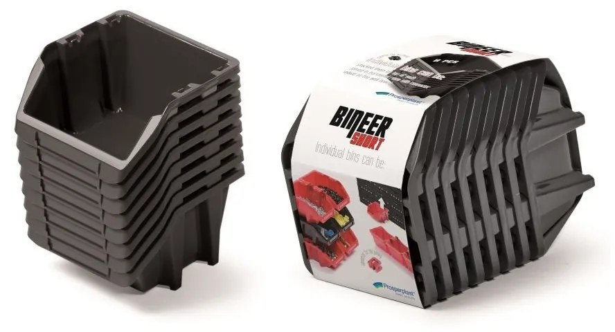Kistenberg Tárolódoboz készlet 8db BINEER SHORT 144x118x84 mm fekete