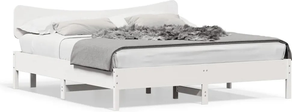 vidaXL fehér tömör fenyőfa ágy matrac nélkül 200 x 200 cm