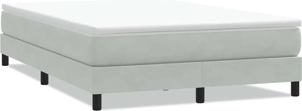 vidaXL világosszürke bársony rugós ágy matrac nélkül 140x210 cm