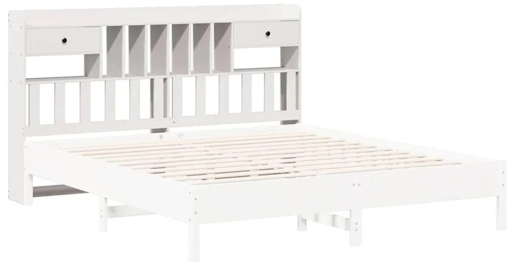 fehér tömör fenyőfa fejtámla tárolóval 180 cm