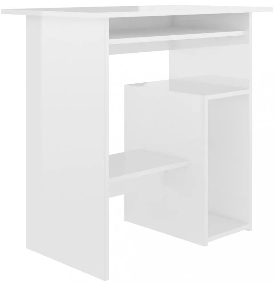 magasfényű fehér szerelt fa íróasztal 80 x 45 x 74 cm