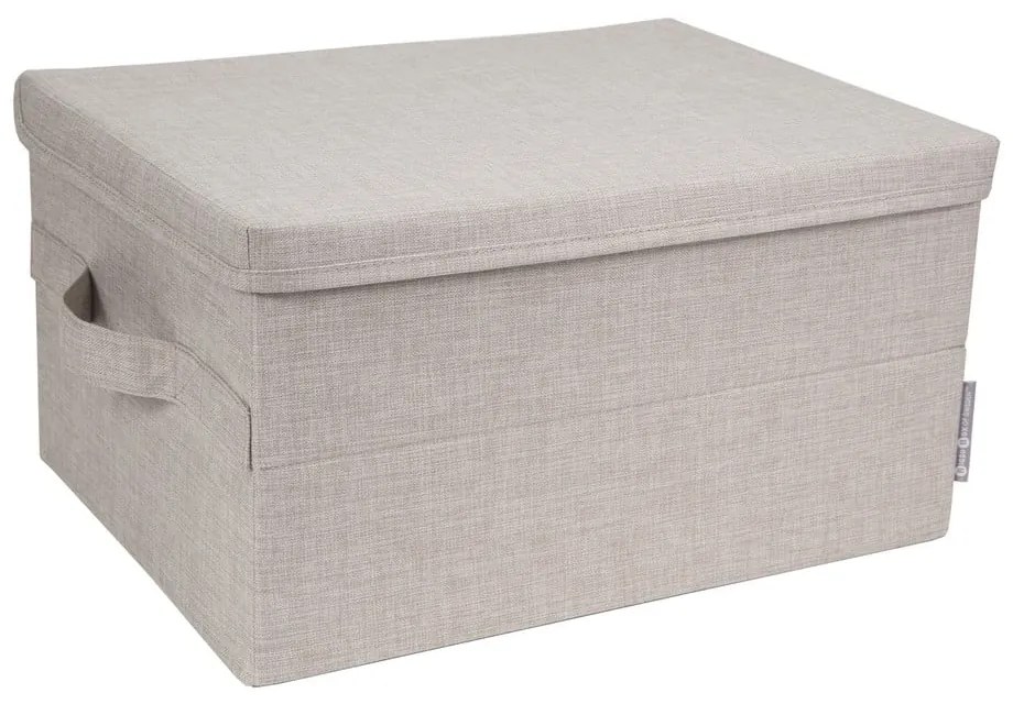 Bézs fedeles textil tárolódoboz 40x30x22 cm Soft Storage – Bigso