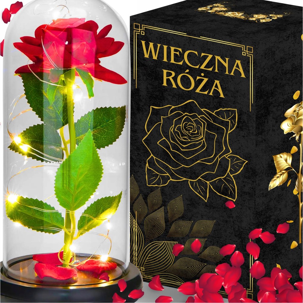 Örök Rózsa Led Üveg Ajándék Valentin Napra Születésnap Anyák Napja Nagymama