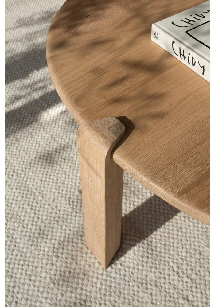 Natúr színű tölgyfa dohányzóasztal 100x180 cm Kulin – Gazzda