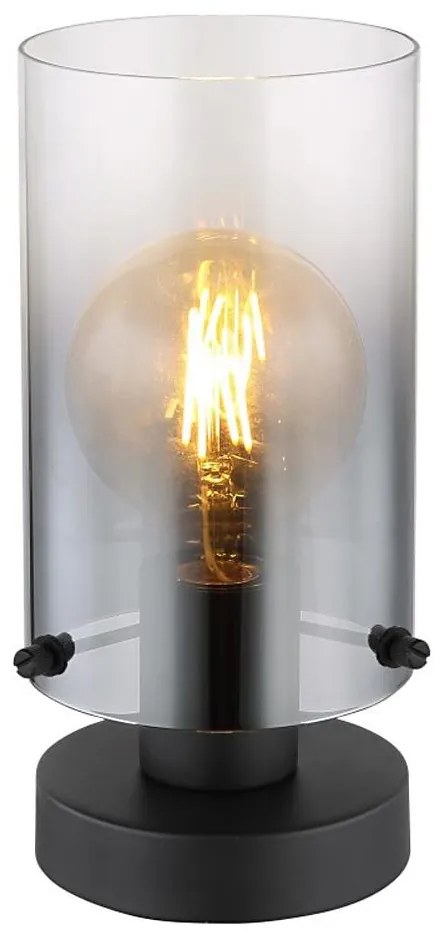 Globo 15907T - Asztali lámpa FLORENTINA 1xE27/40W/230V átm. 12,5 cm fekete