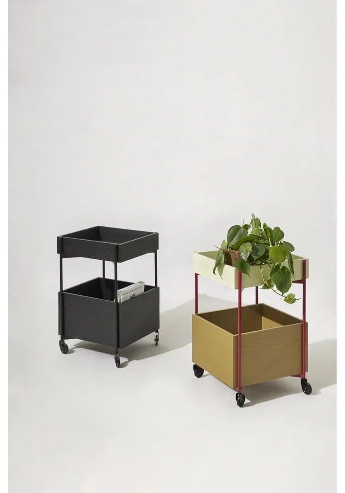 Kőrisfa kocsi kerekeken 42x37 cm Fresh - Hübsch