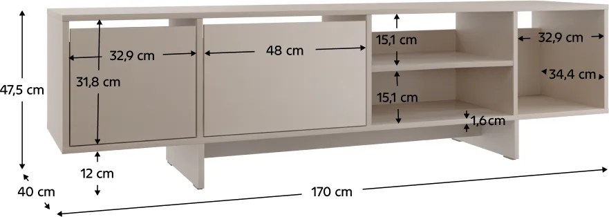 TV-asztal, kasmír, STANDO STD01