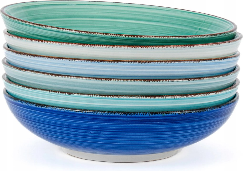 Salátás tálak kerámia kő tálak Azure Aura 23,5 cm x 6 db