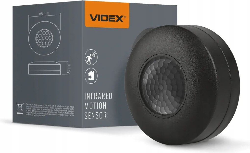 Mozgás- és alkonyérzékelő VL-SPC12B 1200W Fekete Videx