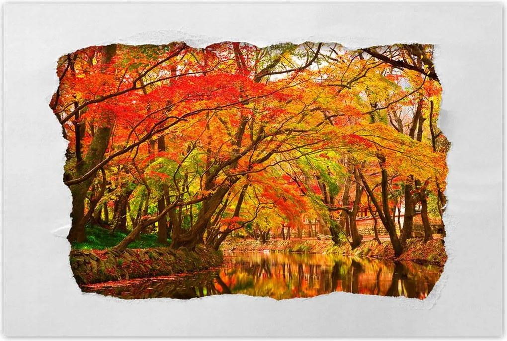 Poszterek 120x80 Őszi tájkép folyóval