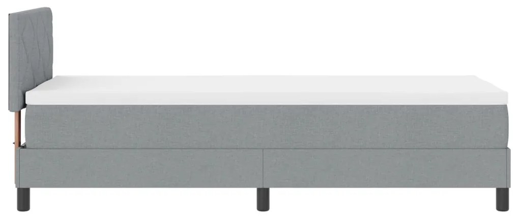 Box Spring Ágy Matraccal &amp; LED Világosszürke 80x200 cm Szövet