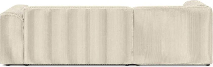 Bézs kordbársony sarokkanapé (bal oldali-heverő résszel) Merid – Ropez