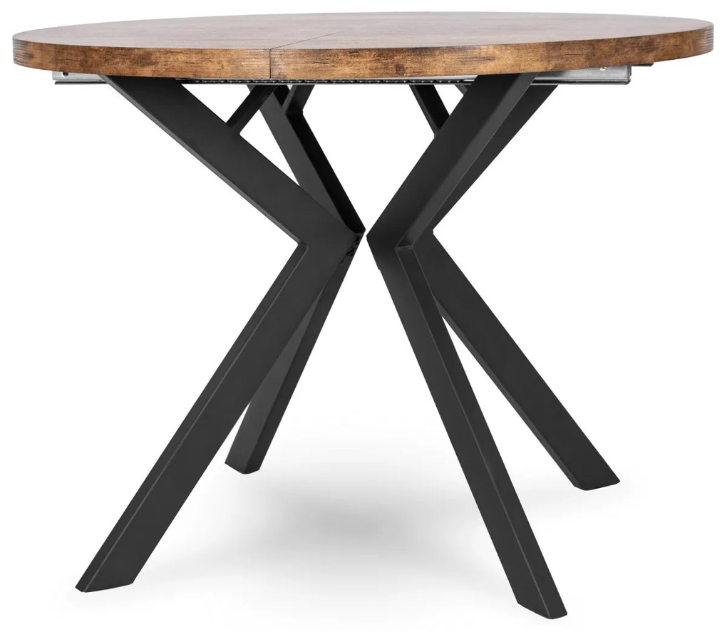 Stół LUKAS Rozkładany 100-250 cm Dąb Rustykalny/Czarny