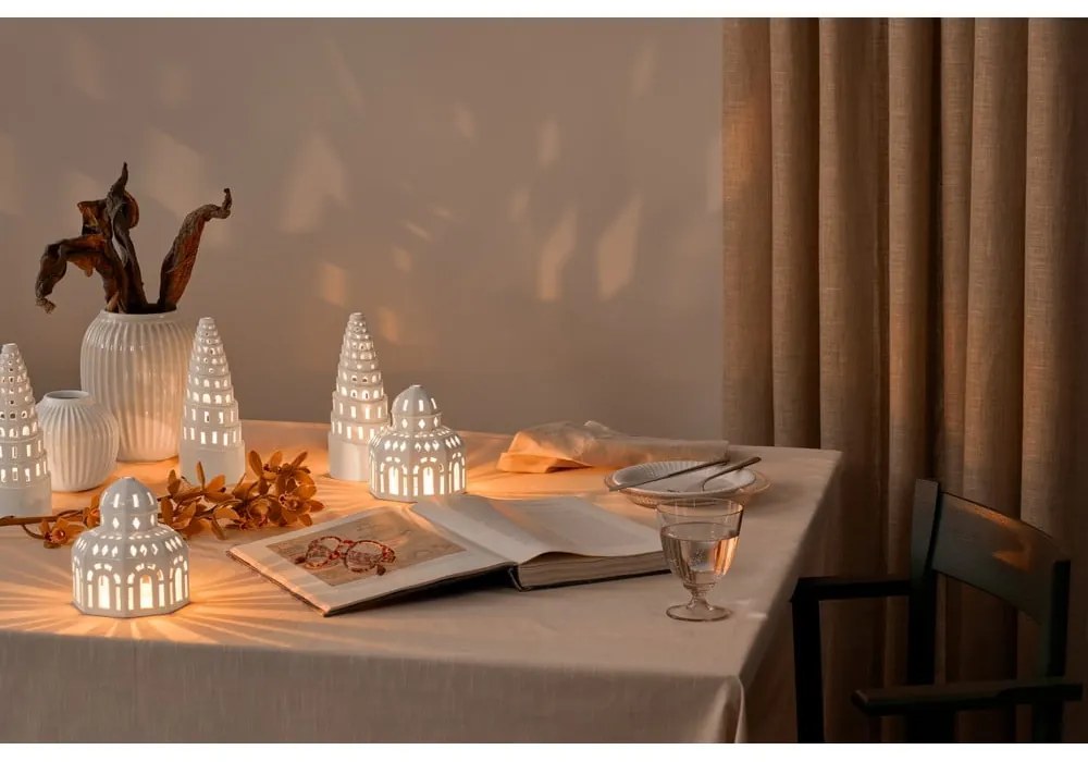 Lighthouse fehér karácsonyi kerámia gyertyatartó, ø 9 cm - Kähler Design