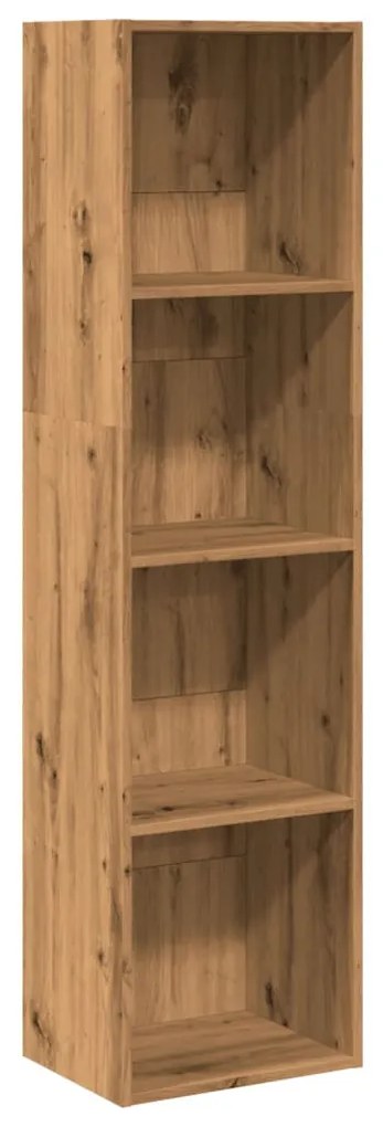 kézműves tölgy színű szerelt fa könyvespolc 40 x 30 x 152 cm