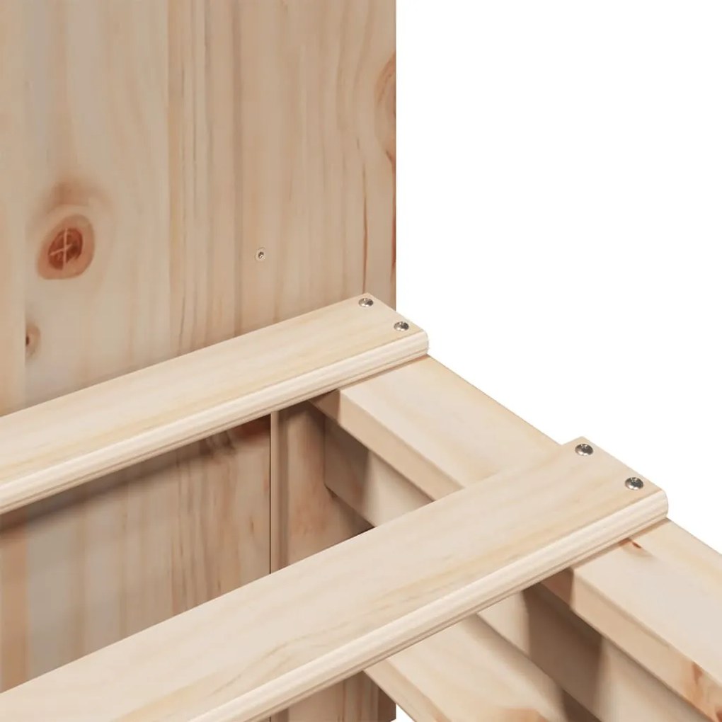 vidaXL tömör fa könyvespolcos ágy matrac nélkül 120 x 190 cm