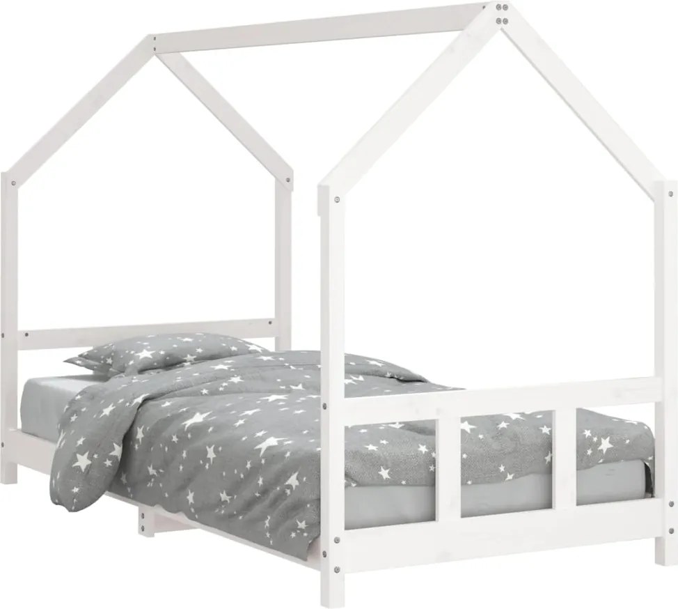 vidaXL fehér tömör fenyőfa gyerekágykeret 90x190 cm