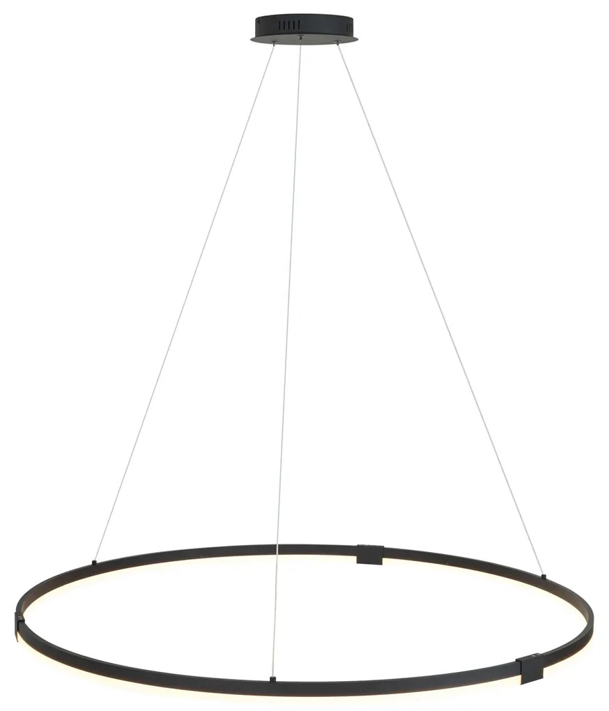 Design függőlámpa fekete 120cm LED-del, 3 lépésben dimmelhető - Anello