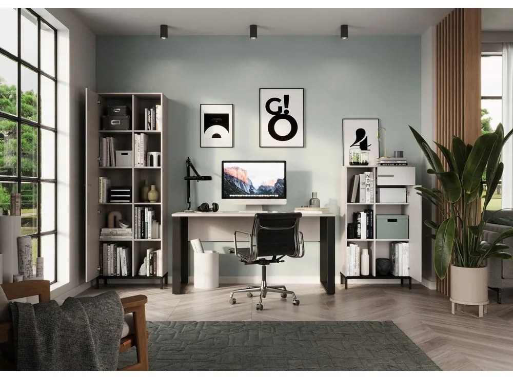 Krémszínű könyvespolc 64x190x34 cm Rovigo – Germania