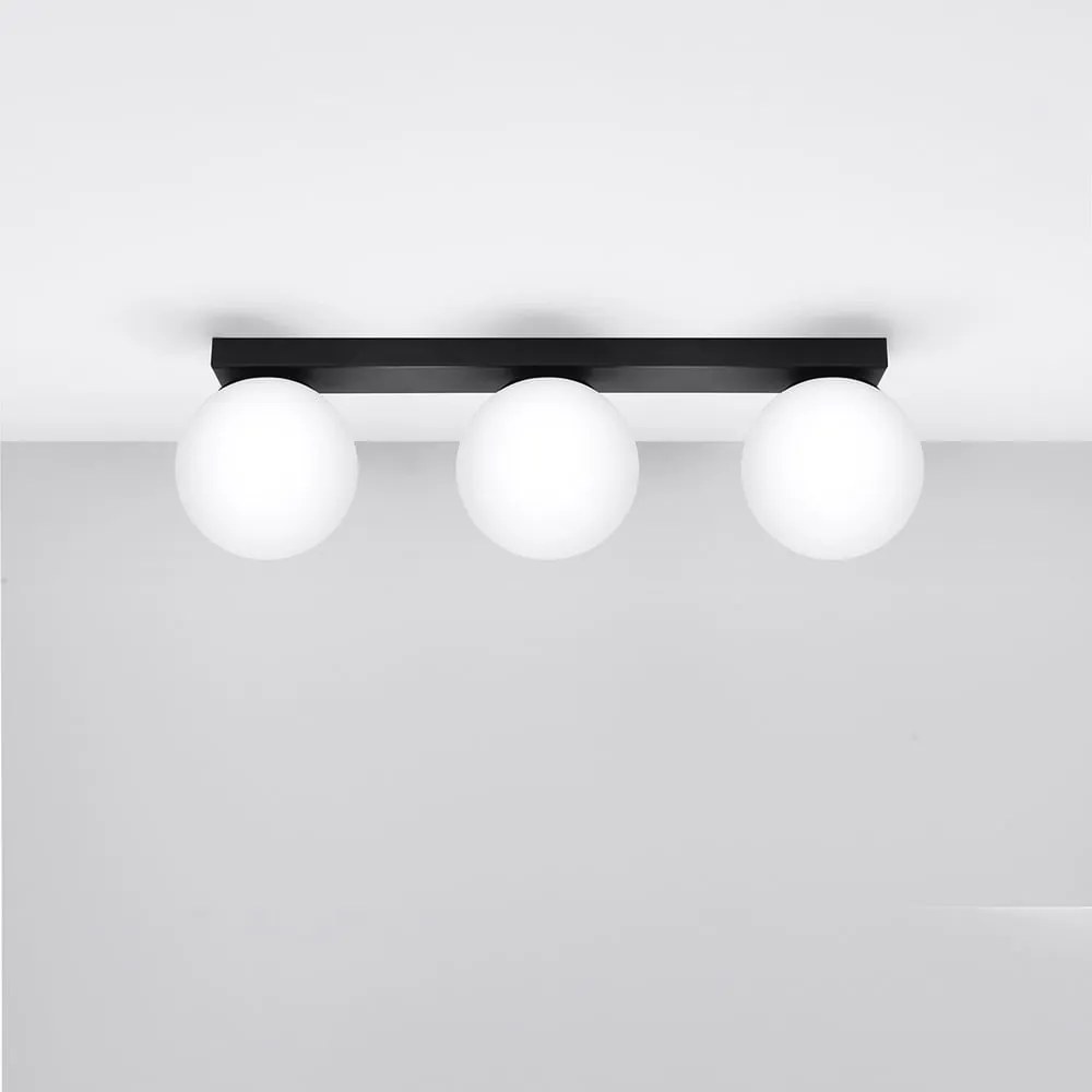 Fekete mennyezeti lámpa üveg búrával ø 12 cm Umerta – Nice Lamps