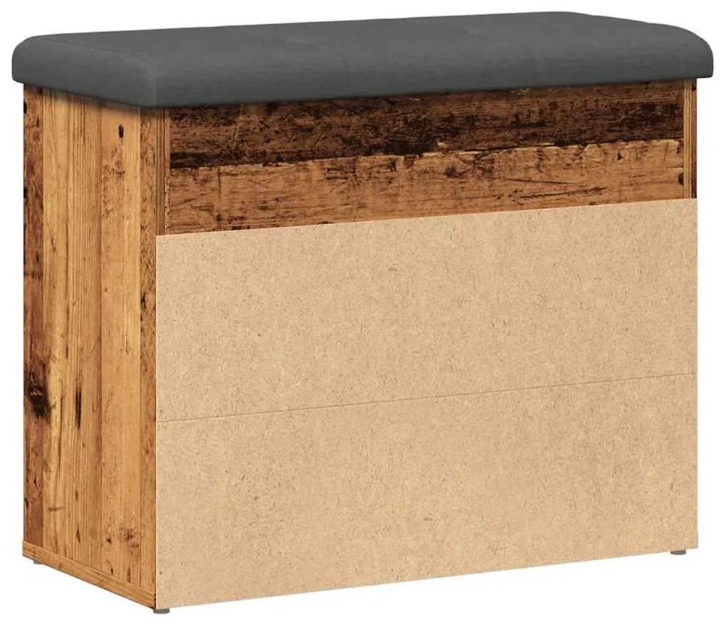 antik fa szerelt fa cipőtároló pad 62x32x50 cm
