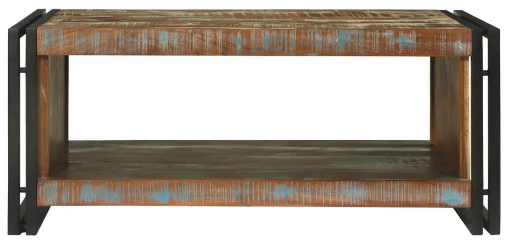 Dohányzóasztal 90x50x38 cm Tömör Fa Újrahasznosított