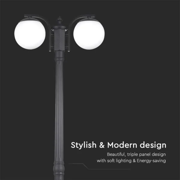 Kültéri lámpa 2xE27/60W/230V IP44 199 cm fekete