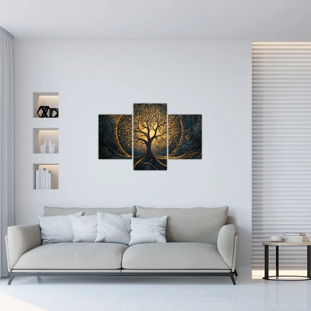 Kép – Arany aurájú fa (90x60 cm)