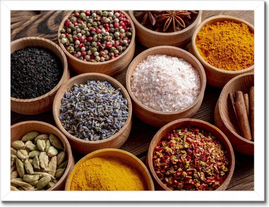 Poszter keretben 40x30 Só Ánizs Fahéj kurkuma