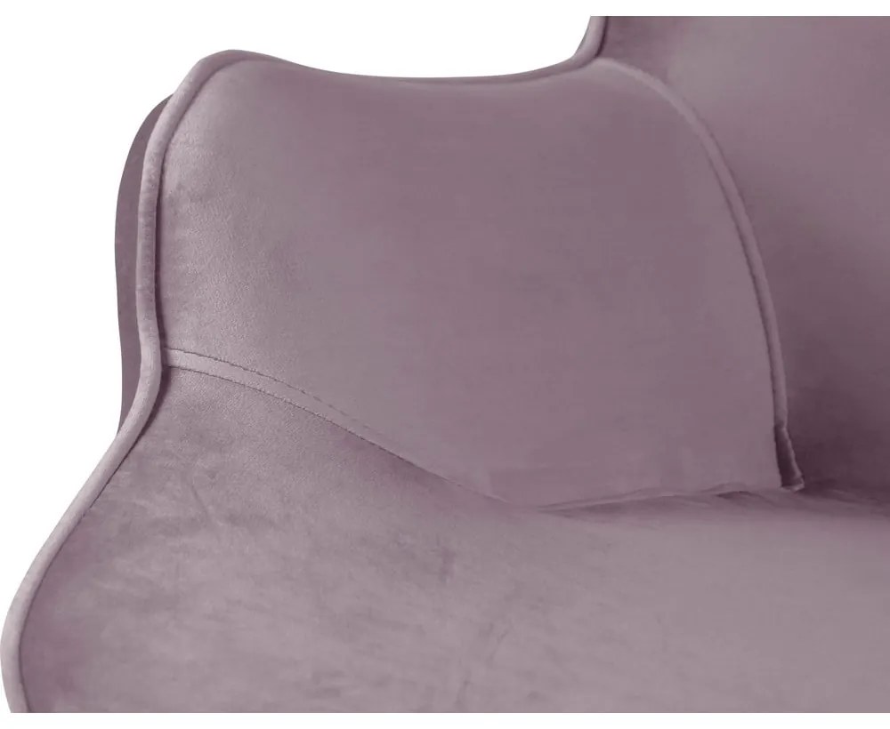 Levendula színű bársony fotel Niko – Ropez