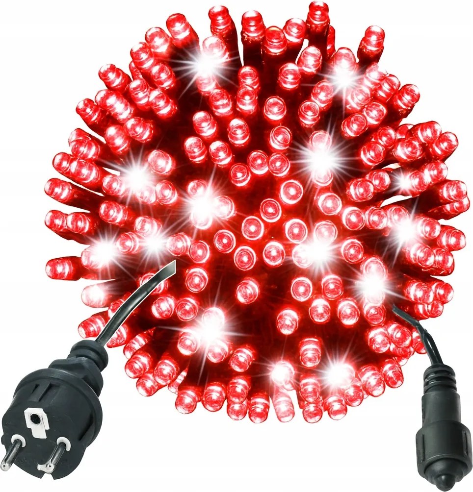 Led Karácsonyfa Lámpák 300 Piros Flash 22m IP44 Kültéri Beltéri