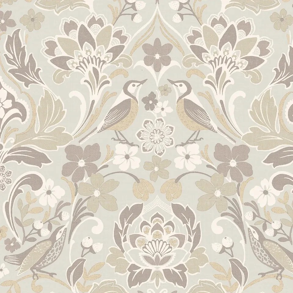 Arthouse Signature 2 Folk Floral bézs-szürke madaras vlies tapéta – 100196AH