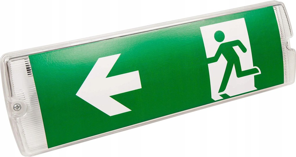 LED-es mélysugárzó lámpatest menekülési dobozhoz lógó bal oldali matrica