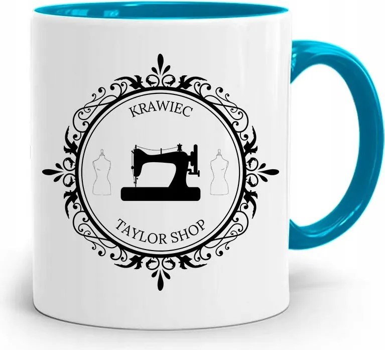 Kék Bögre Varrónő Szabó Nyomtatott Fényképpel