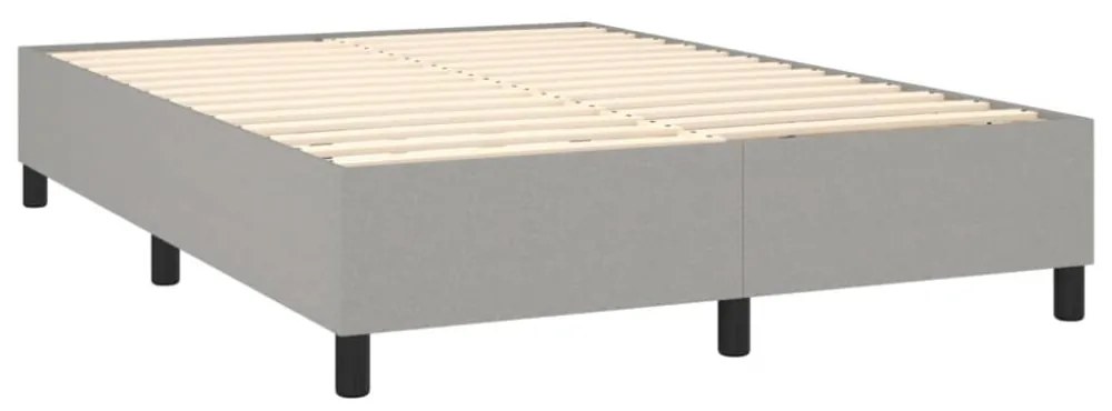sötétszürke szövet rugós és LED-es ágy matraccal 140x190 cm