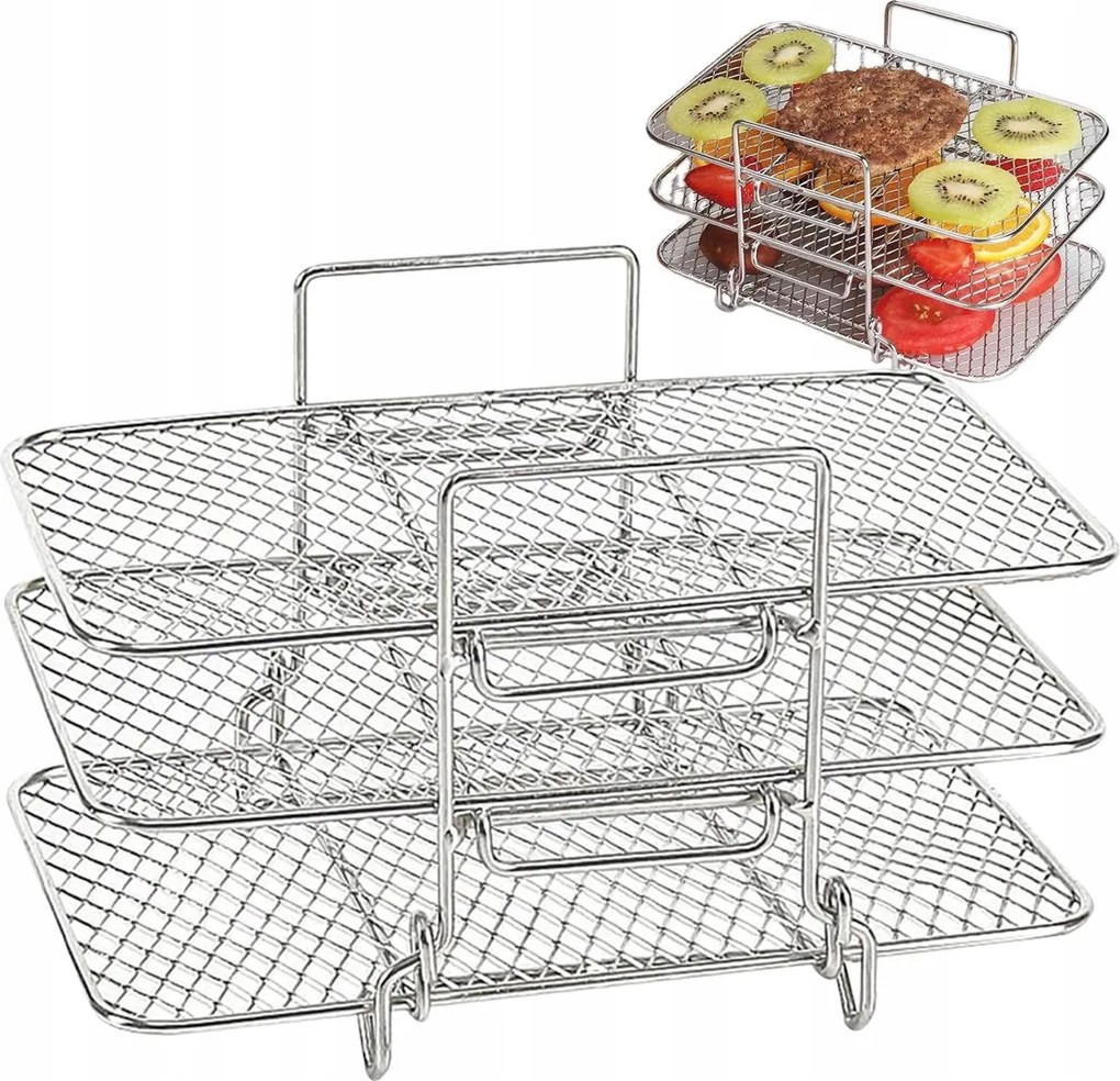 3 Részes Zsírmentes Olajsütő Grillrács Sütőbetét