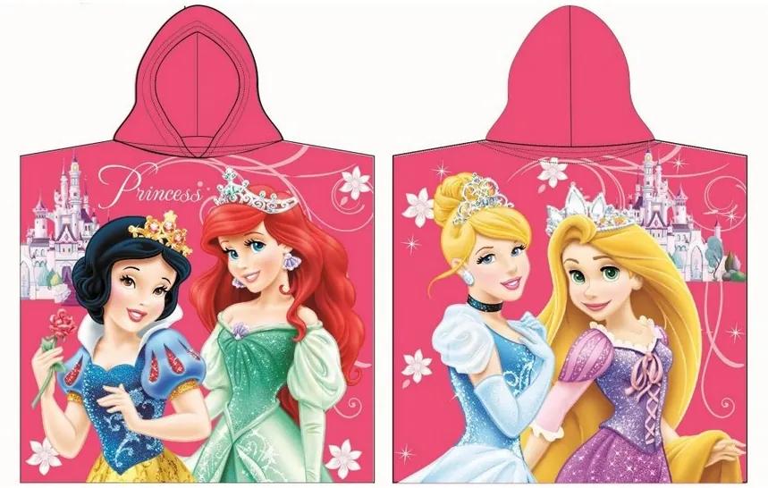 Disney Hercegnők poncso törölköző pink