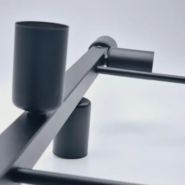 Csillár rúdon ASTRID 8xE27/60W/230V fekete