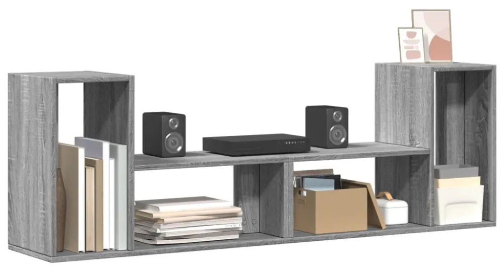 2 db szürke sonoma szerelt fa fali TV-szekrény 75 x 30 x 50 cm