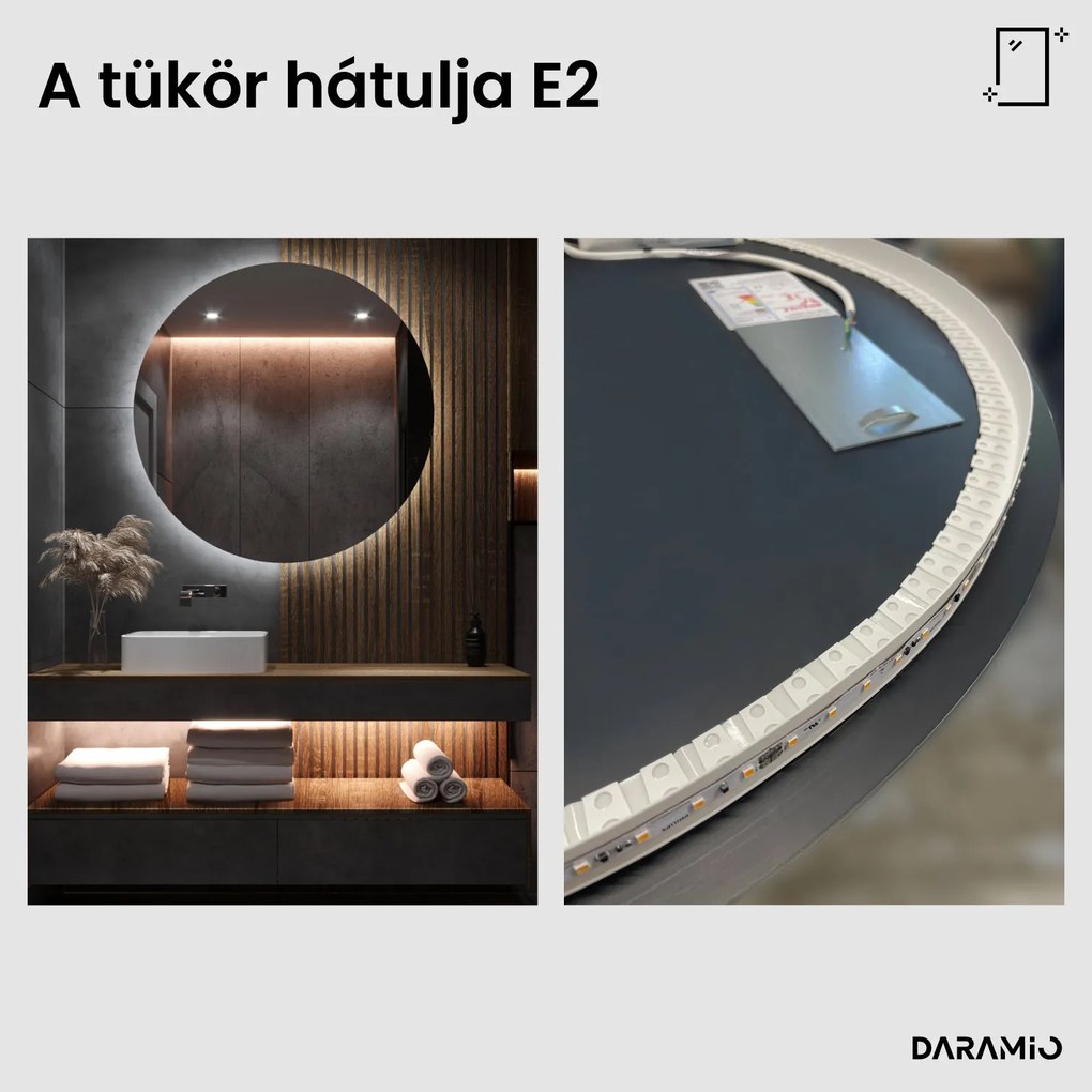 Kerek tükör LED világítással E2