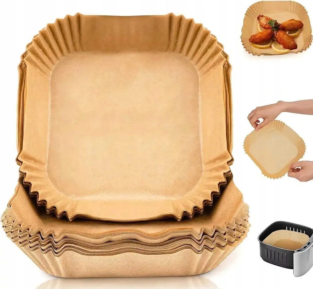 300x AirFryer Zsírmentes Olajsütő Sütőpapír 20x20cm