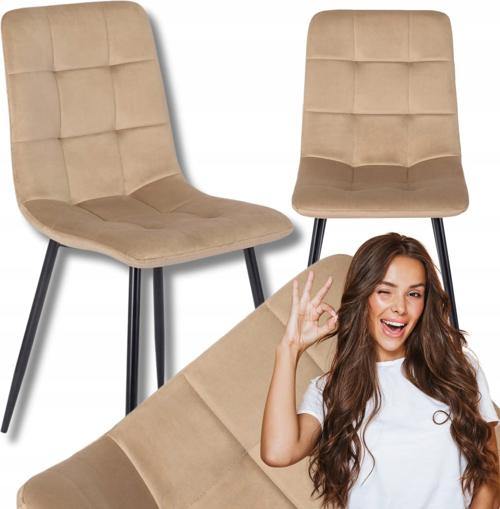 Étkező szék Bézs Velúr Konyha Loft Peru Nappali