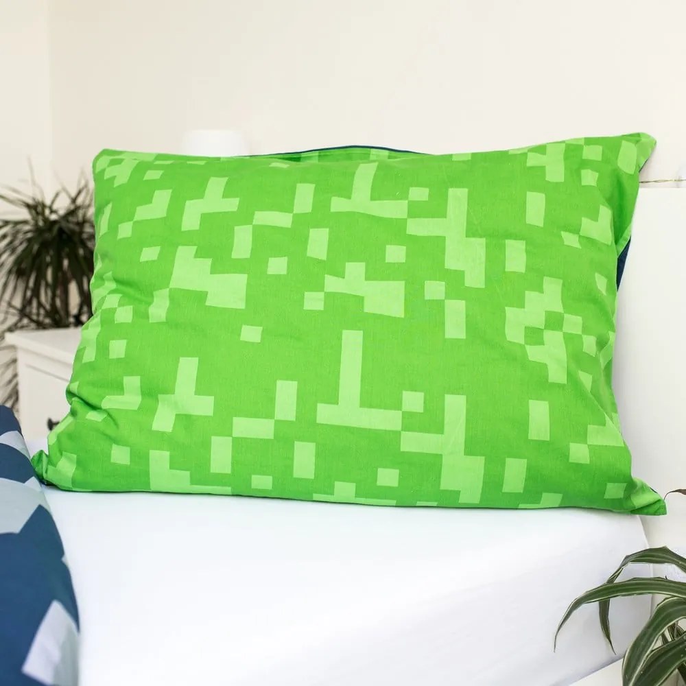 Zöld-kék egyszemélyes pamut gyerek ágyneműhuzat 140x200 cm Minecraft "Sssleep Tight" – Jerry Fabrics