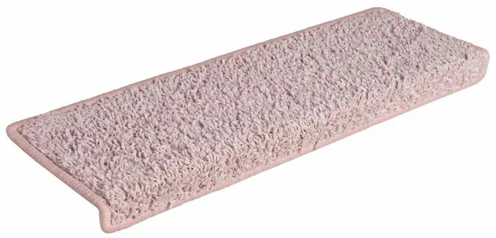 30 db fehér és rózsaszín lépcsőszőnyeg, téglalap alakú széllel, 65 x 21 x 4 cm
