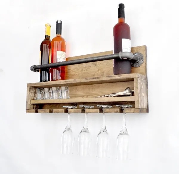 Konyhai fali polc BORU 28x60 cm luc/fenyő