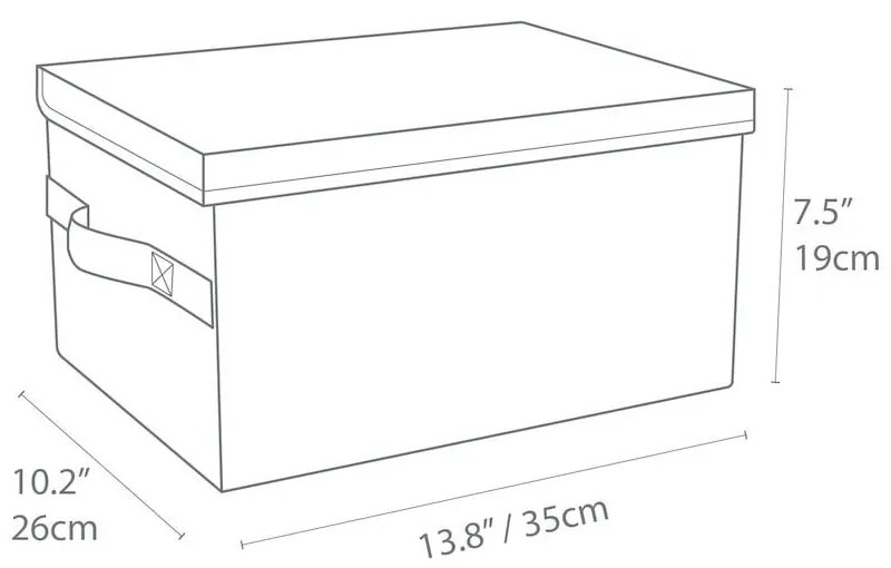 Szürke fedeles textil tárolódoboz 35x19x26 cm Soft Storage – Bigso Box of Sweden