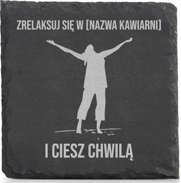 Kő alátét x4 a bögre alá Lazíts a Kávézó Nevével Élvezd a pillanatot