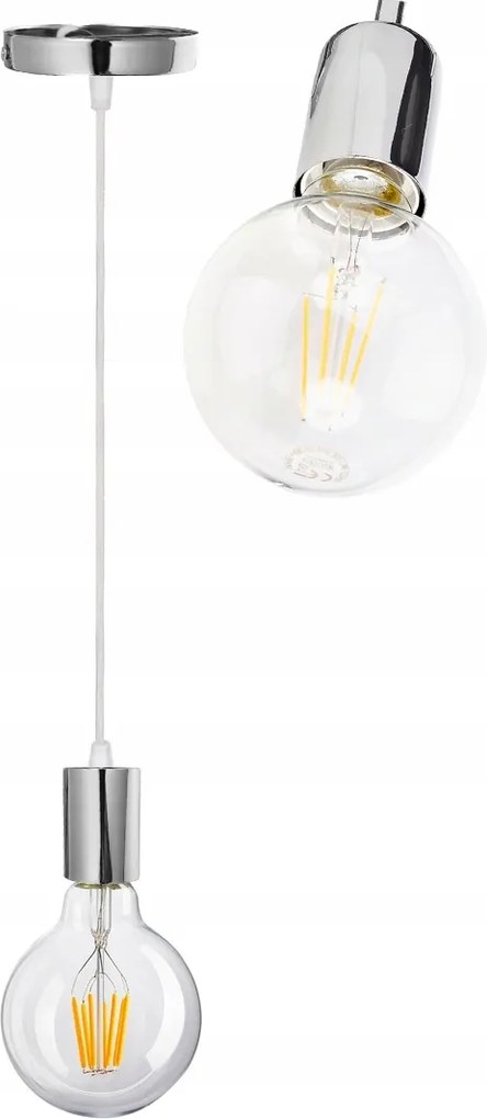 Függő mennyezeti lámpa Zwis loft króm 1x E27